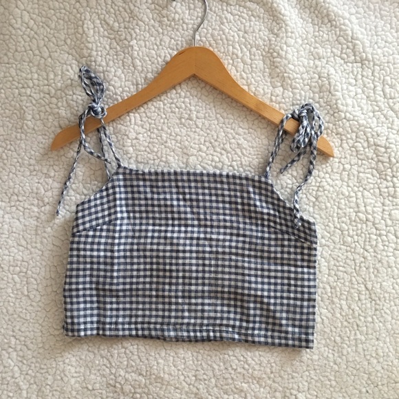 Brandy Melville Tops - NWT Brandy Melville sample blue white checker Dena